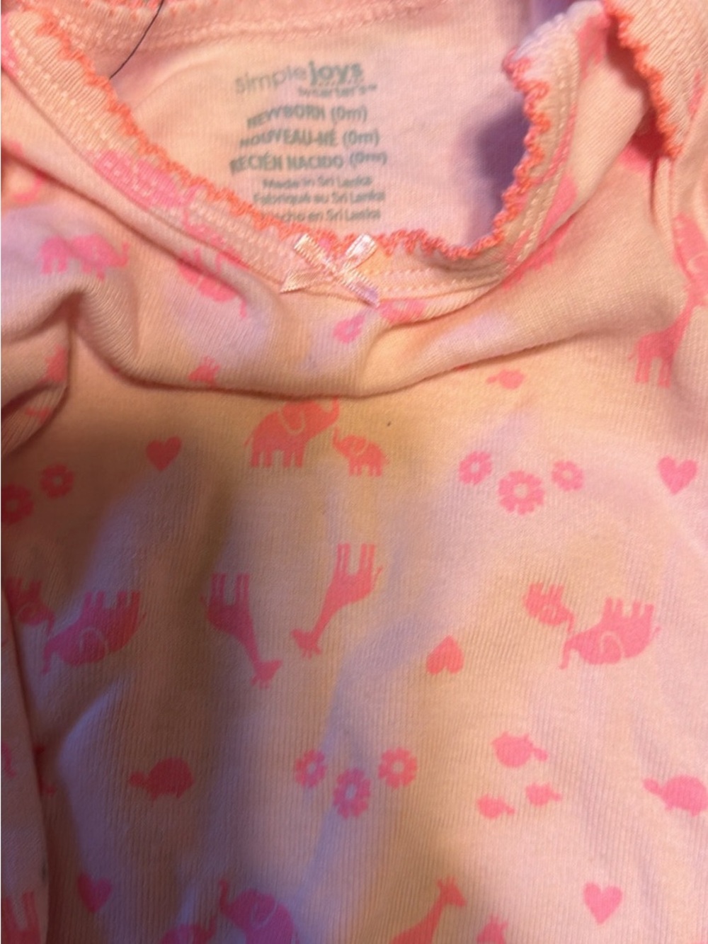 Simple Joys Pink Animal Print One-Piece Bodysuit